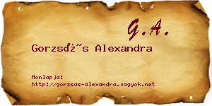 Gorzsás Alexandra névjegykártya